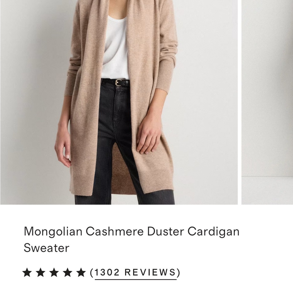 Quince Cashmere Duster Cardigan - Beige